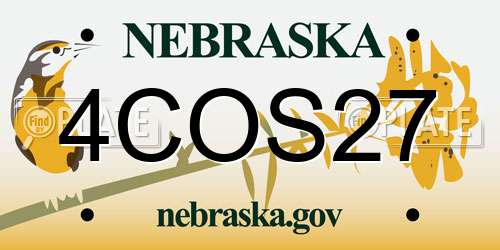 4COS27 Nebraska License Plate