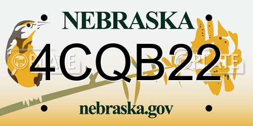 4CQB22 Nebraska License Plate