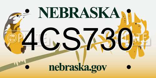 4CS730 Nebraska License Plate