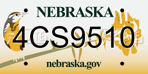 4CS9510 Nebraska License Plate