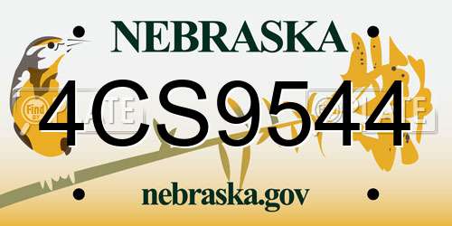 4CS9544 Nebraska License Plate