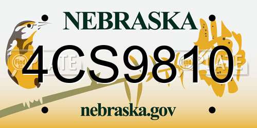 4CS9810 Nebraska License Plate