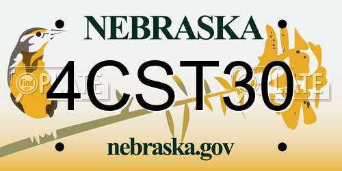 4CST30 Nebraska License Plate
