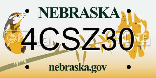 4CSZ30 Nebraska License Plate