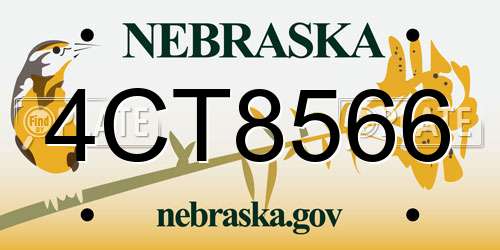 4CT8566 Nebraska License Plate
