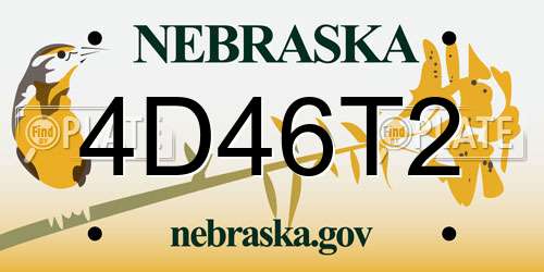 4D46T2 Nebraska License Plate