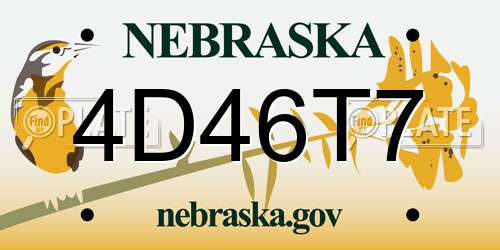 4D46T7 Nebraska License Plate