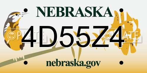 4D55Z4 Nebraska License Plate