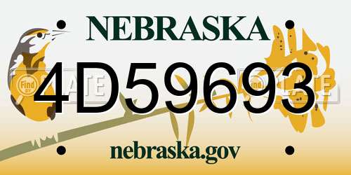 4D59693 Nebraska License Plate