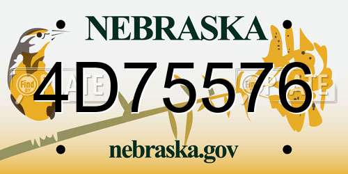 4D75576 Nebraska License Plate