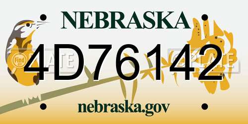 4D76142 Nebraska License Plate