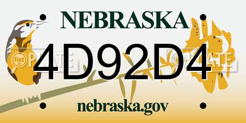 4D92D4 Nebraska License Plate