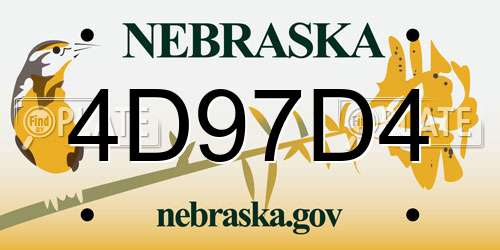 4D97D4 Nebraska License Plate