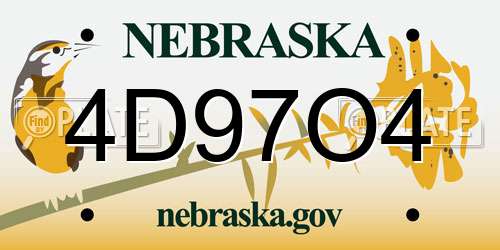 4D97O4 Nebraska License Plate