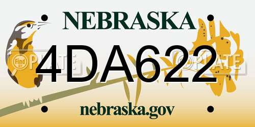 4DA622 Nebraska License Plate
