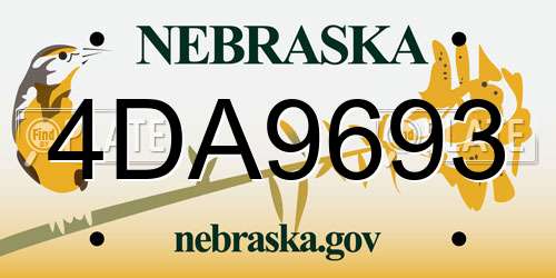 4DA9693 Nebraska License Plate