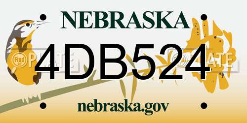 4DB524 Nebraska License Plate