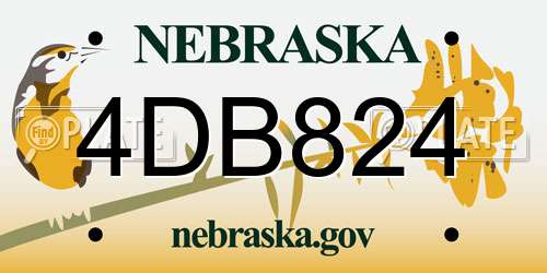 4DB824 Nebraska License Plate