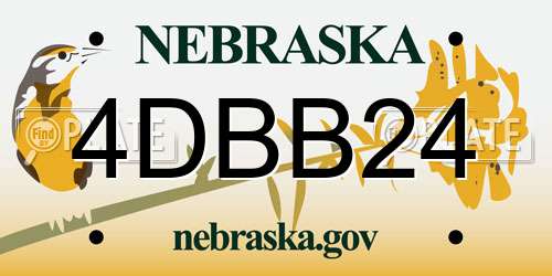 4DBB24 Nebraska License Plate