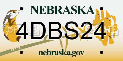4DBS24 Nebraska License Plate