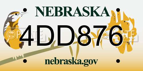 4DD876 Nebraska License Plate