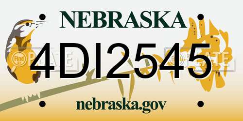 4DI2545 Nebraska License Plate