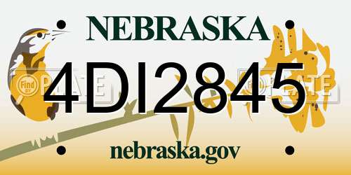 4DI2845 Nebraska License Plate