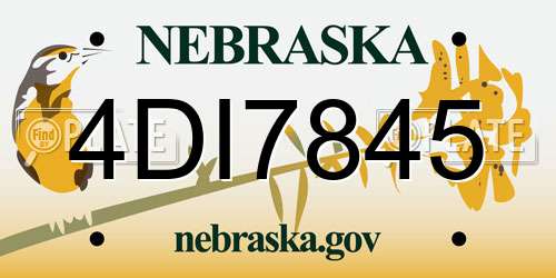 4DI7845 Nebraska License Plate