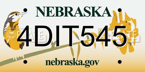 4DIT545 Nebraska License Plate