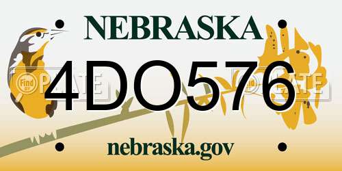 4DO576 Nebraska License Plate
