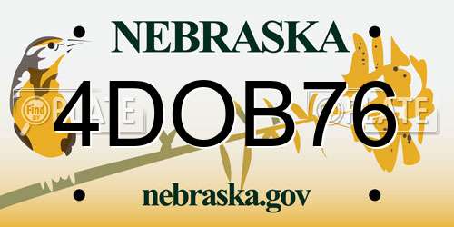 4DOB76 Nebraska License Plate