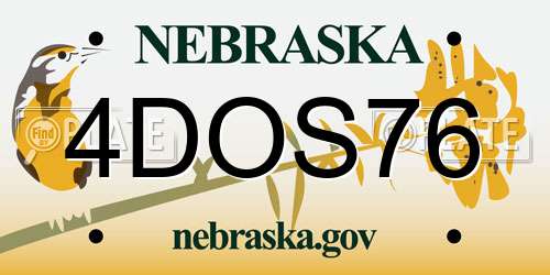 4DOS76 Nebraska License Plate