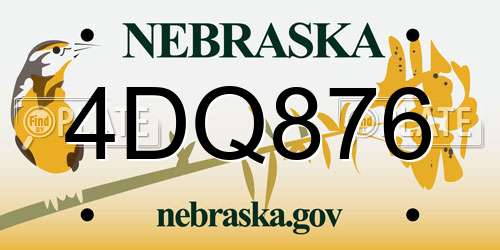4DQ876 Nebraska License Plate