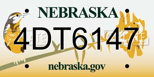 4DT6147 Nebraska License Plate