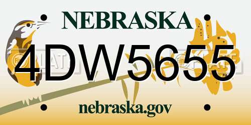 4DW5655 Nebraska License Plate