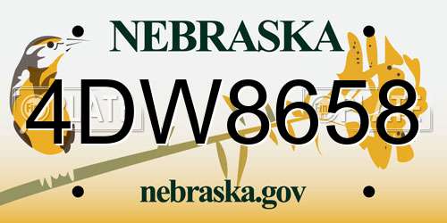 4DW8658 Nebraska License Plate