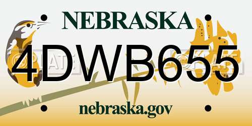 4DWB655 Nebraska License Plate