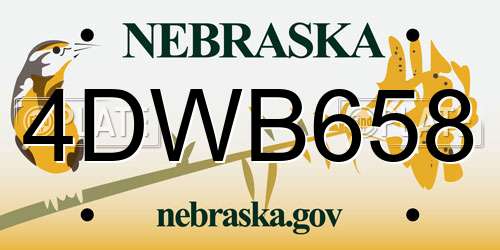 4DWB658 Nebraska License Plate
