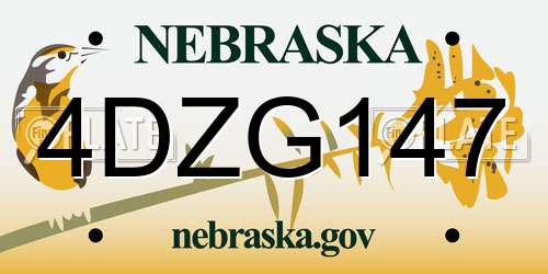 4DZG147 Nebraska License Plate