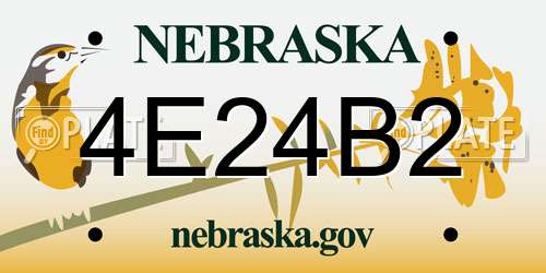 4E24B2 Nebraska License Plate