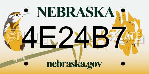 4E24B7 Nebraska License Plate