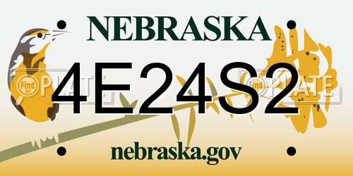 4E24S2 Nebraska License Plate