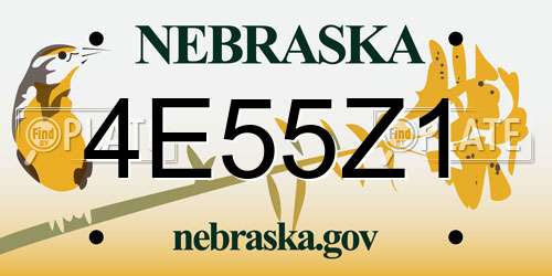 4E55Z1 Nebraska License Plate