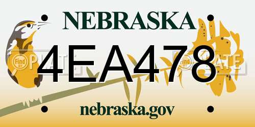 4EA478 Nebraska License Plate