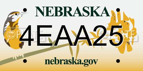 4EAA25 Nebraska License Plate