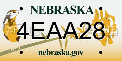 4EAA28 Nebraska License Plate