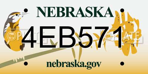 4EB571 Nebraska License Plate