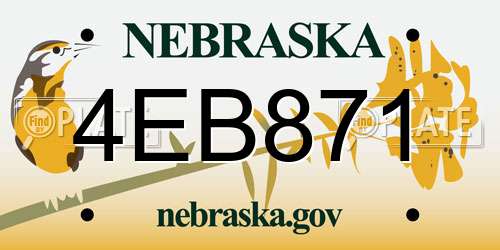 4EB871 Nebraska License Plate