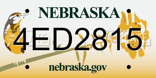 4ED2815 Nebraska License Plate