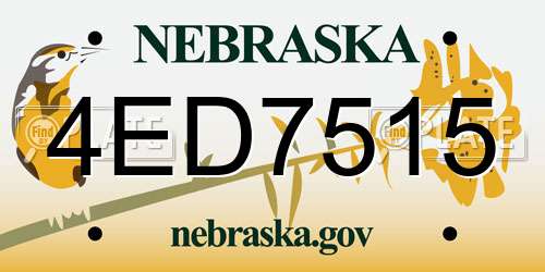 4ED7515 Nebraska License Plate